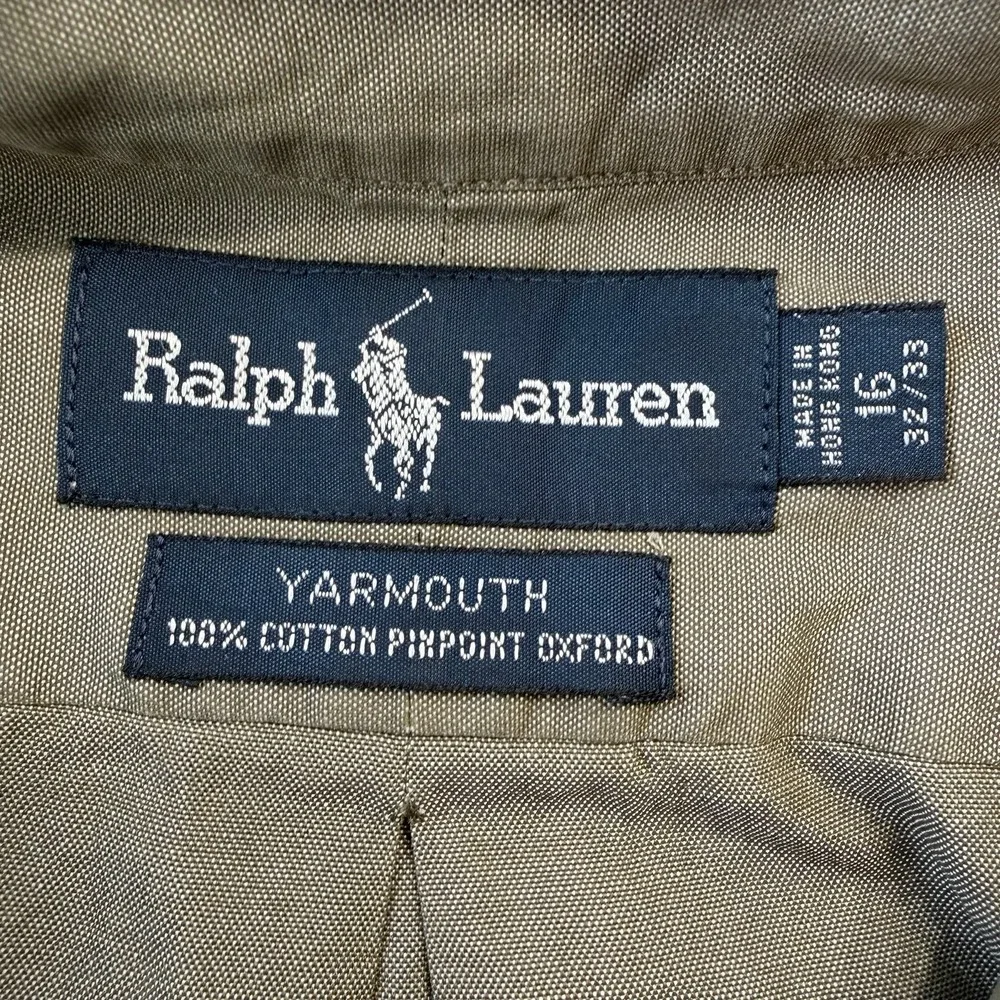 Polo Ralph Lauren Yarmouth Cotton Oxford Long Sleeve Shirt 16 32/33 Green - Picture 6 of 10